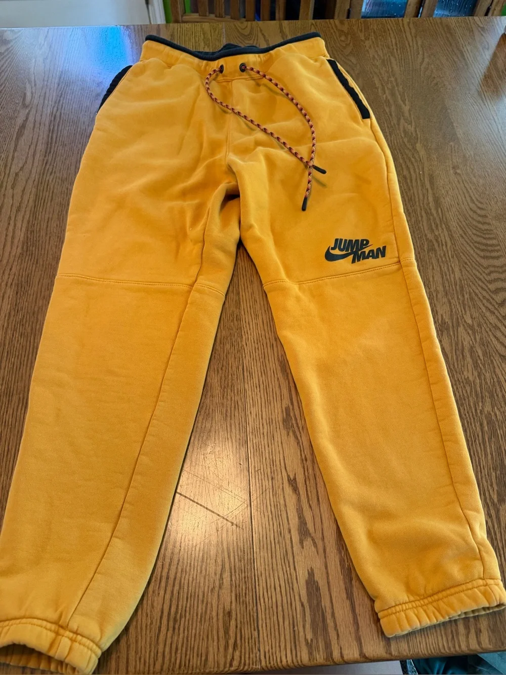 Nike Jordan Orange Fleece-Lined Sweatpants “Jump Man” Small